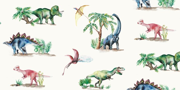2000x1600 KATIE HIPWELL - WALLPAPER - CHILDREN - DINOSAURS WALLPAPER - IVORY