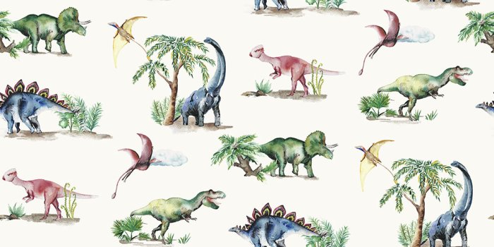 1000x800 KATIE HIPWELL - FABRICS - CHILDREN - DINOSAURS FABRIC - IVORY