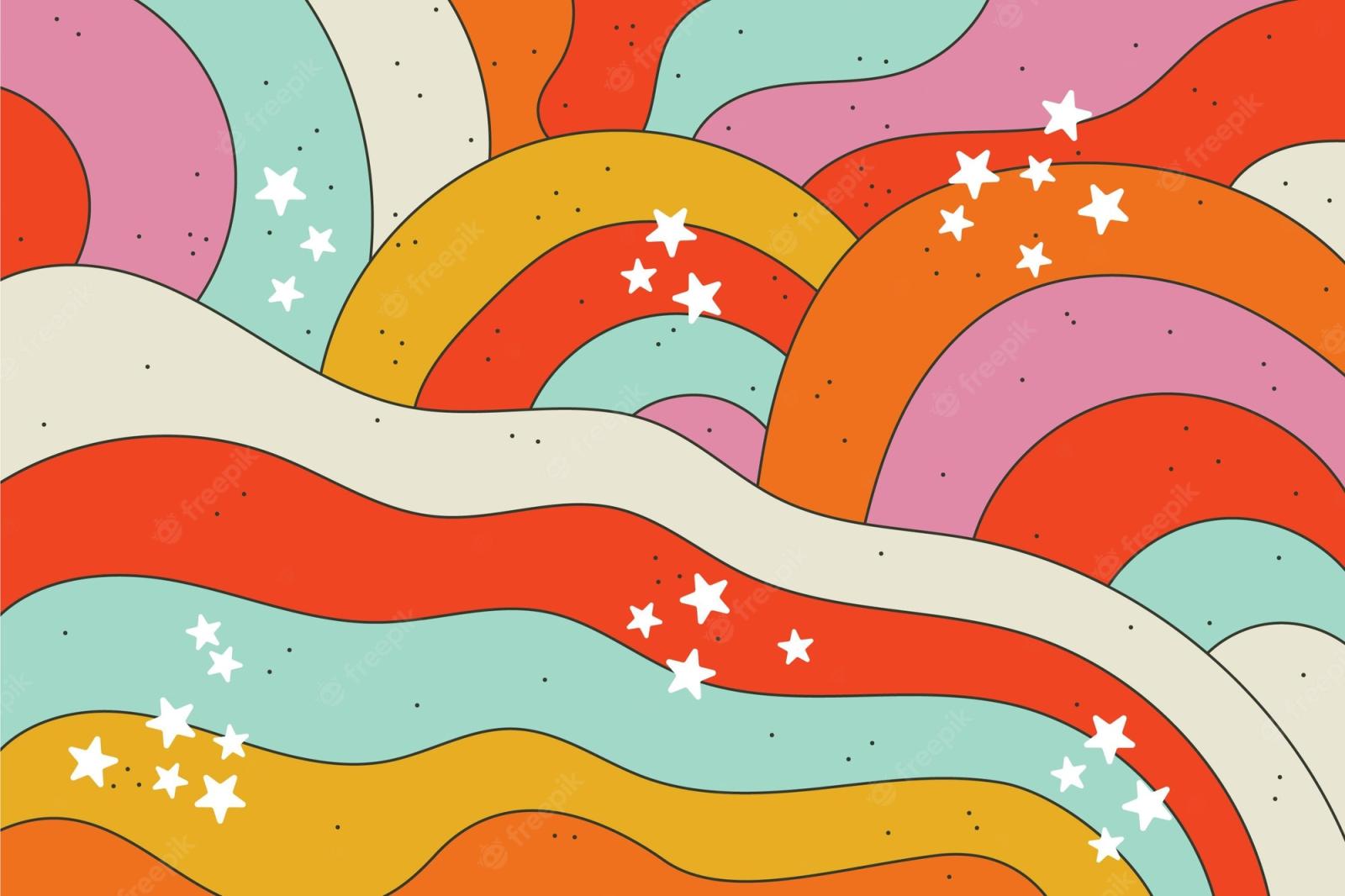 2000x1333 Premium Vector | Psychedelic groovy background