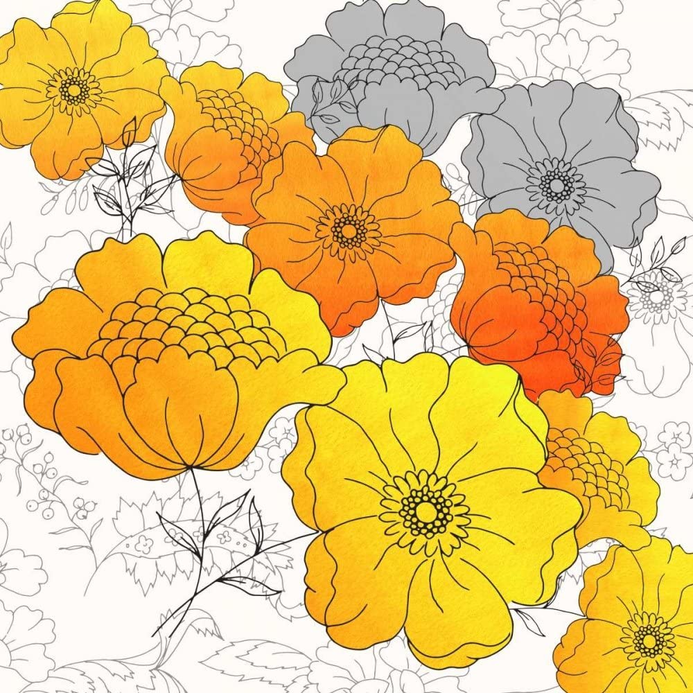 1000x1000 Amazon.com: Groovy Floral Wallpaper Poster Print by Z Studio (12 x 12) :  Tools & Home Improvement