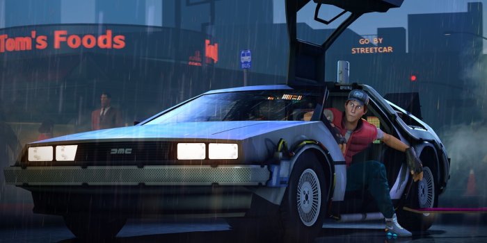1332x850 Wallpaper Back to the future, DeLorean, fan art, scout, team fortress, back  to the future images for desktop, section рендеринг - download