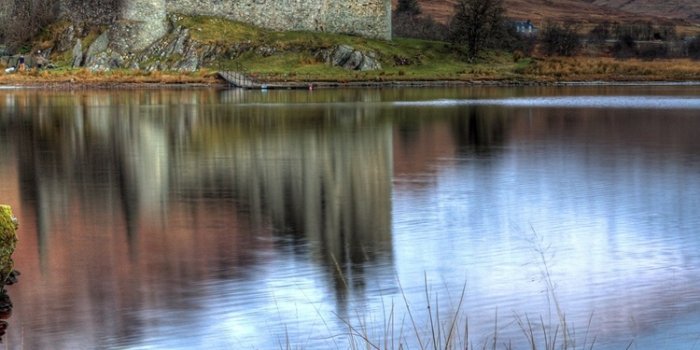 750x1334 Scotland, Kilchurn Castle, ruins, lake, mountains, clouds 1080x1920 iPhone  8/7/6/6S Plus wallpaper, background, picture, image