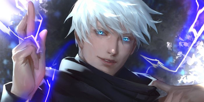 2480x2067 Crop Satoru Gojo Wallpaper for Free, Jujutsu Kaisen, Blue Eyes HD Background