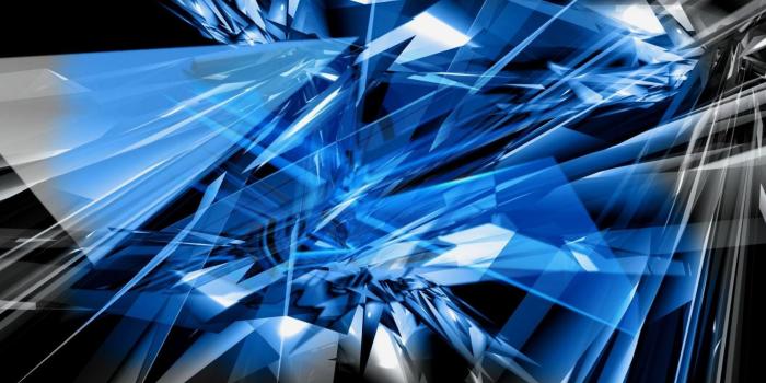 1366x768 Blue Abstract Broken Glass Wallpaper - Baltana