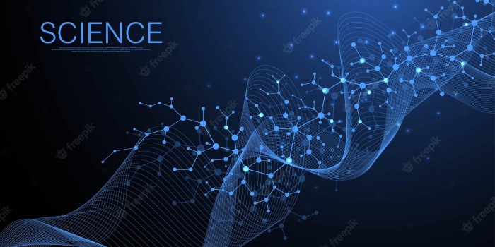 2000x1125 Premium Vector | Molecular structure background. science template wallpaper  or banner with a dna molecules. asbtract scientific molecule background.  wave flow, innovation pattern. vector illustration.