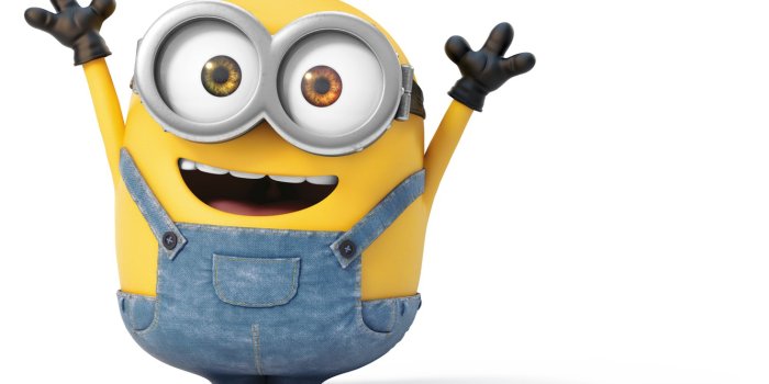 1332x850 Wallpaper happy, look, minions, Bob images for desktop, section минимализм  - download