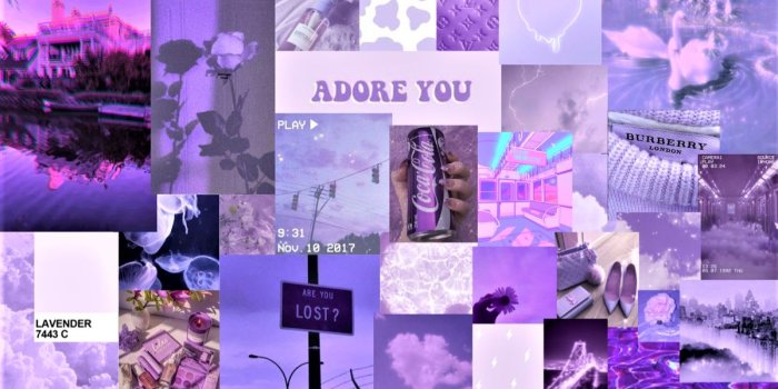 1200x666 Aesthetic Purple Wallpaper Collage