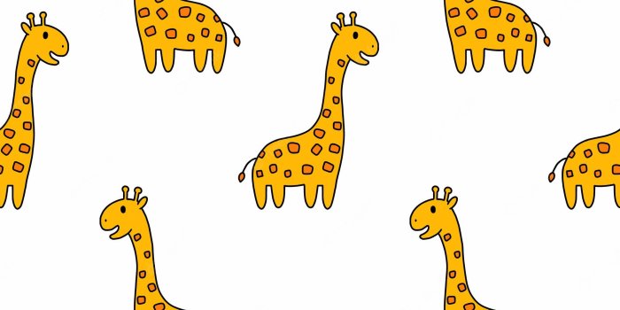 2000x2000 Premium Vector | Seamless pattern in nursery cute giraffe on white  background african animal background for print on baby fabric endless  wallpaper wrapping paper for children