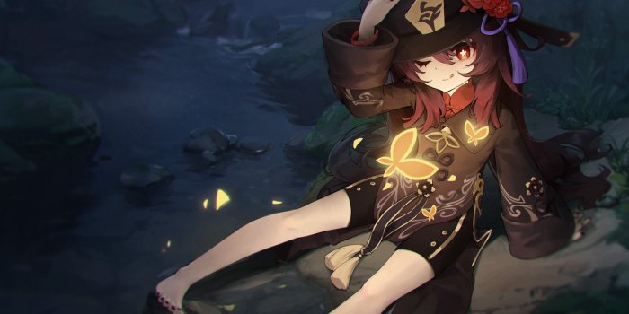 1332x850 Wallpaper night, stream, girl, Genshin Impact, Hu Tao images for desktop,  section игры - download