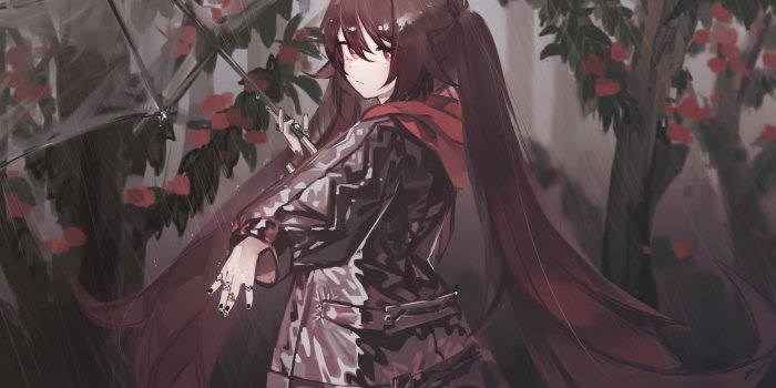 1332x850 Wallpaper girl, trees, rain, umbrella, Genshin Impact, Hu Tao images for  desktop, section игры - download