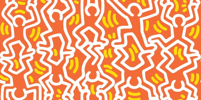 2000x2000 Dancing Man Wallpaper, YP x Keith Haring