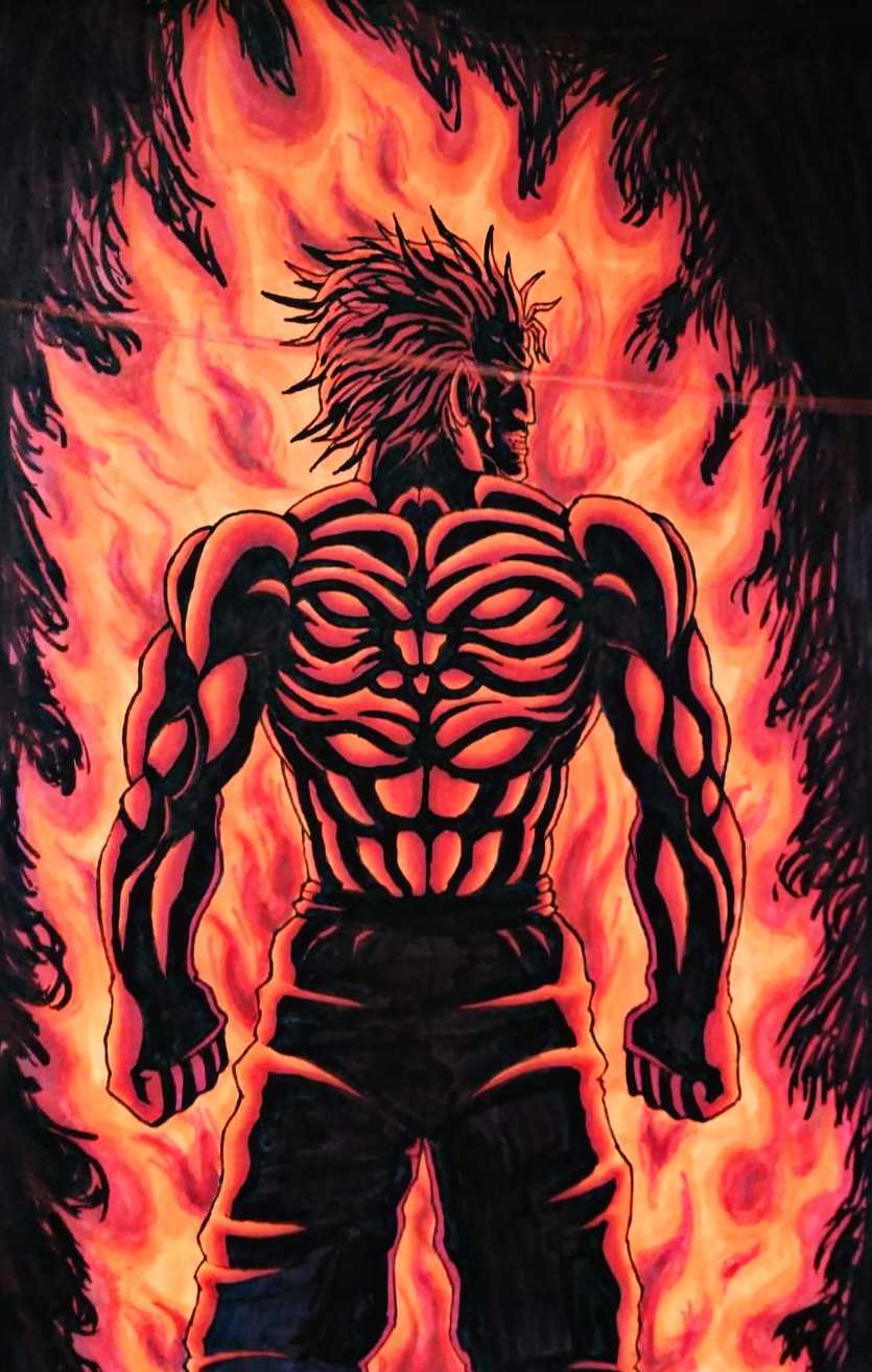 835x1313 Fire Baki Hanma Wallpaper - Wallpaper Sun