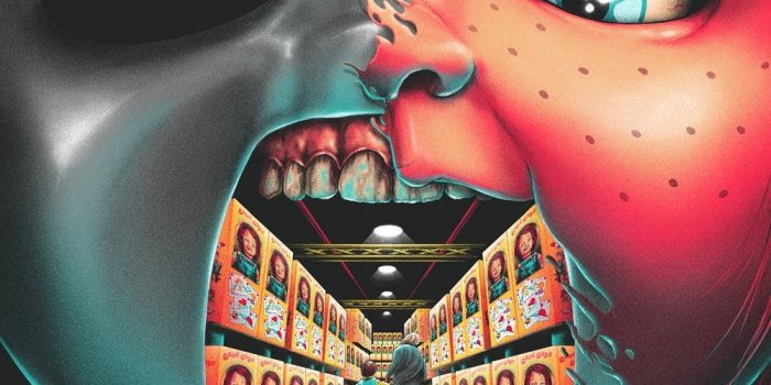 1000x1500 Download Half Face Chucky Open Mouth Wallpaper | Wallpapers.com