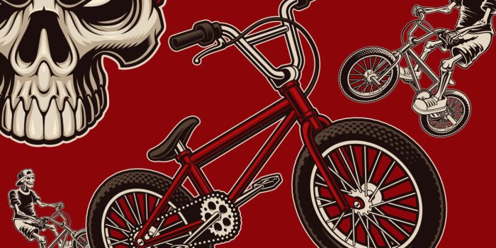 1200x800 Wallpaper for youth BMX bike, jumping, skull 0317 - sklep internetowy Wally