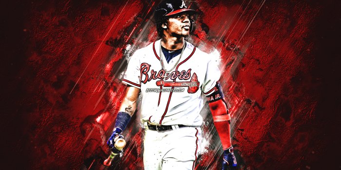 2880x1800 Download wallpapers Ronald Acuna, Atlanta Braves, MLB, Venezuelan baseball  player, portrait, red stone background, baseball, Major League Baseball for  desktop with resolution 2880x1800. High Quality HD pictures wallpapers