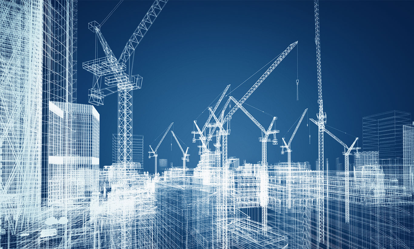 1366x820 Construction Wireframe Wallpaper Mural | Marmalade Art