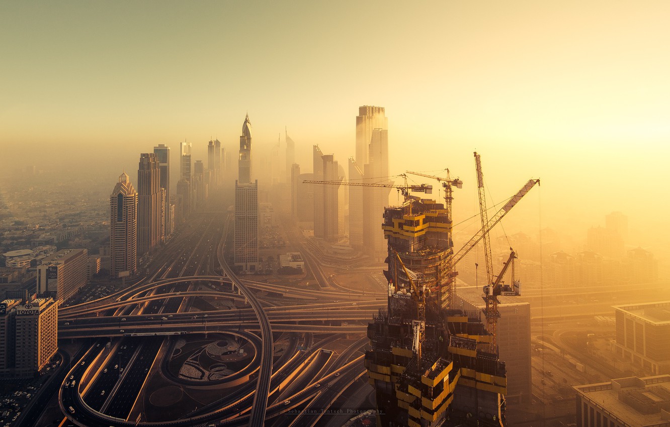 1332x850 Wallpaper construction, home, Dubai, UAE, cranes images for desktop,  section город - download