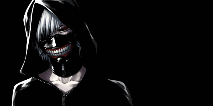1920x1080 Download Kaneki In Black Hoodie And Mask Wallpaper | Wallpapers.com