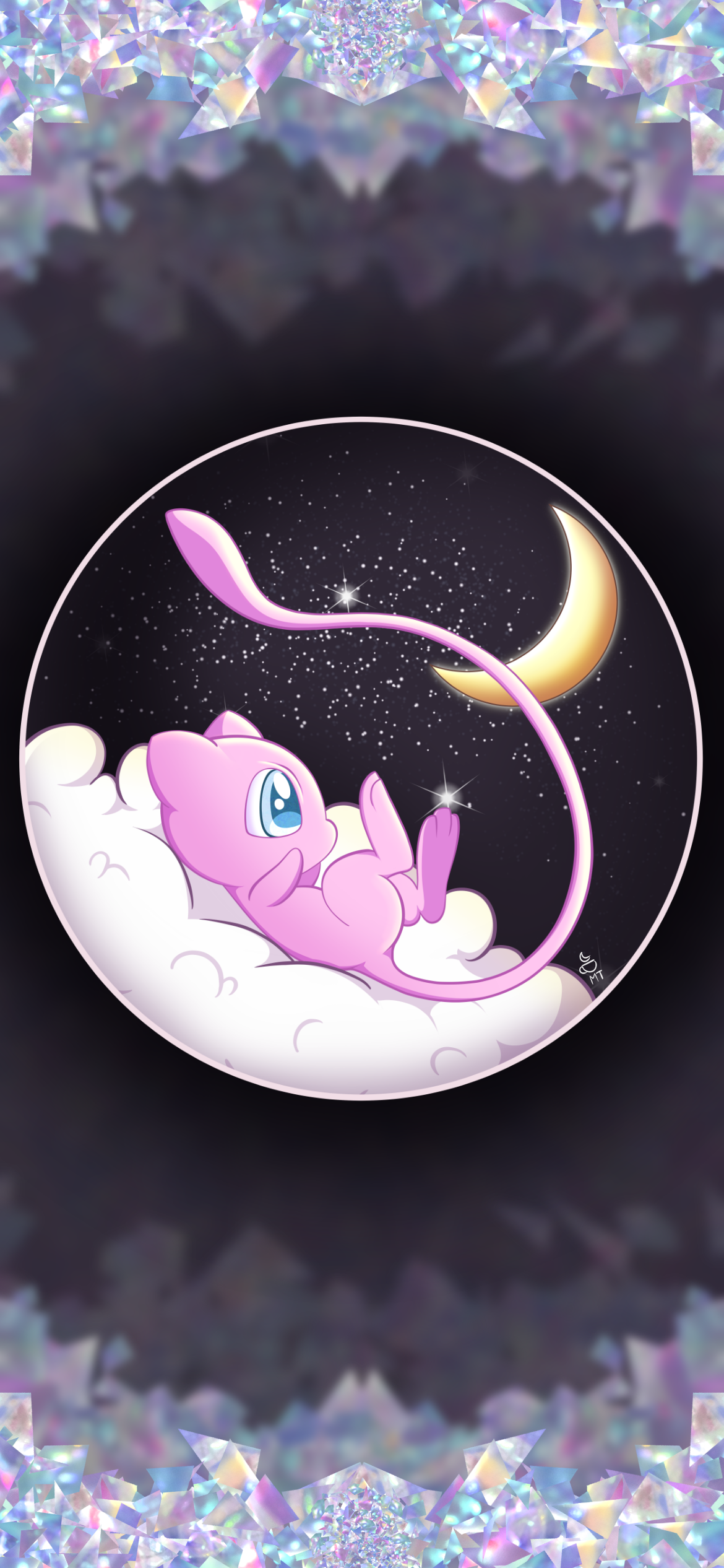 1170x2532 Made a mew wallpaper. Thought I'd share with you guys c: I also included my  original drawing. : r/pokemon