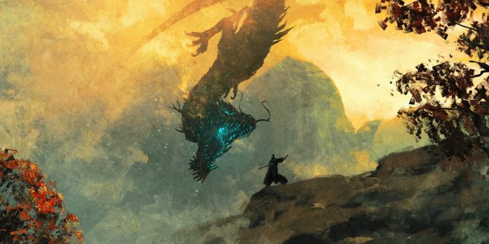 1332x850 Wallpaper dragon, warrior, painting, Sekiro, Sekiro: Shadows Die Twice  images for desktop, section игры - download