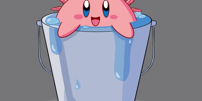 1920x1920 Download Cartoon Axolotl In A Bucket Wallpaper | Wallpapers.com