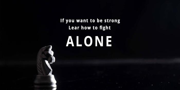 1920x1200 Download Fighting Alone Motivational Quote Wallpaper | Wallpapers.com