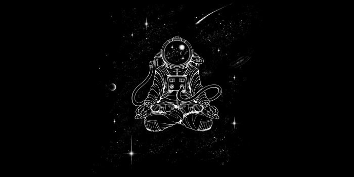 1920x1200 Astronaut Wallpaper 4K, Yoga, Meditation, Minimal art, Space artwork,  Black/Dark, #8016