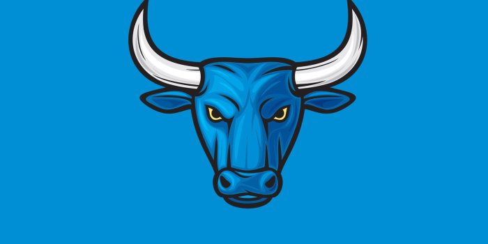 1332x850 Wallpaper blue, minimalism, bull, bull images for desktop, section  минимализм - download