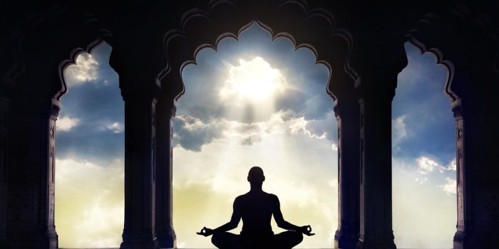 1332x850 Wallpaper shadows, monk, person, meditation, Buddhism images for desktop,  section разное - download