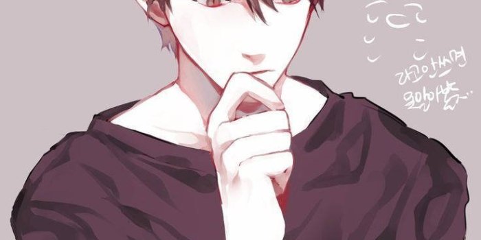 736x1089 Download Cute Anime Boy Deep Thinking Wallpaper | Wallpapers.com
