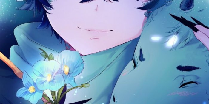 720x1280 Anime boy, dragon, blue flowers, original, artwork, 720x1280 wallpaper |  Blue anime, Anime wallpaper, Anime boy