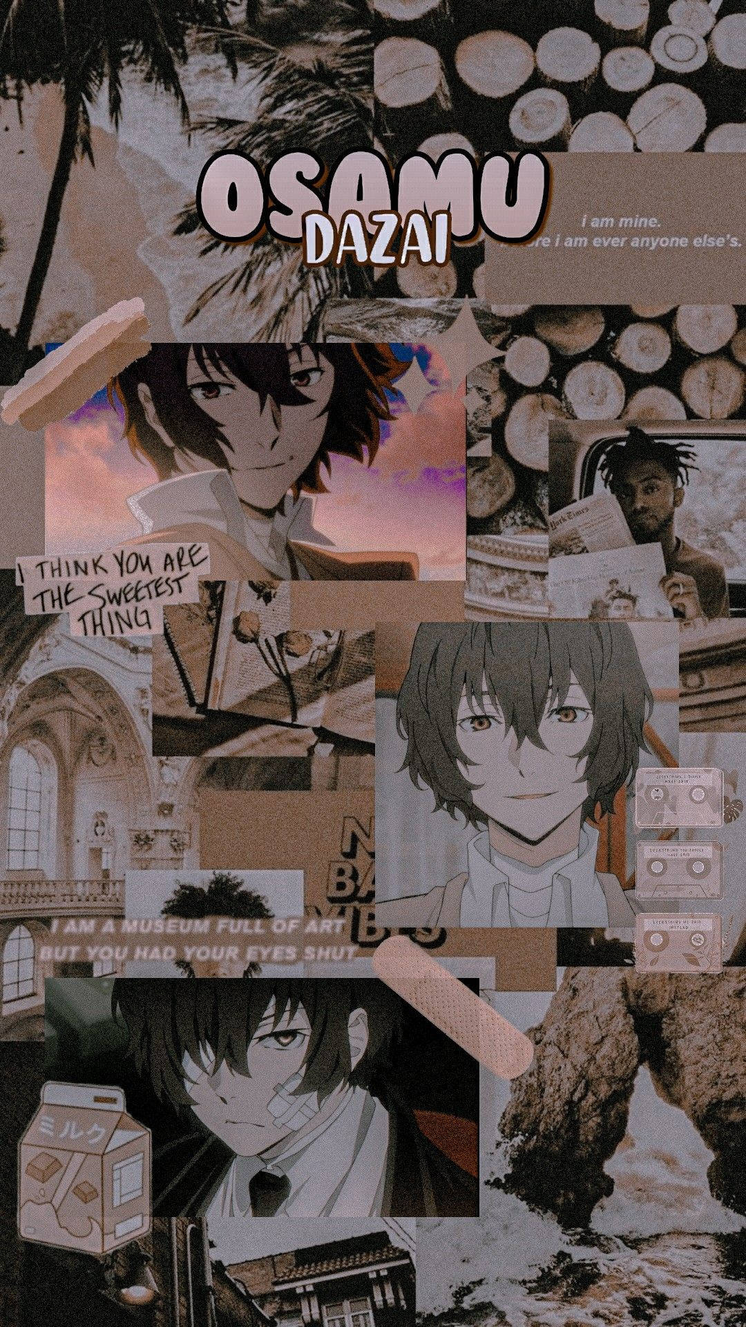 1080x1920 Download Dazai Brown Aesthetic Wallpaper | Wallpapers.com