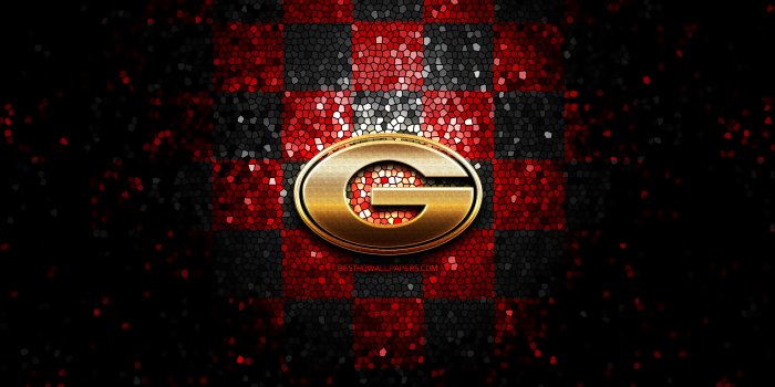 2880x1800 Download wallpapers Georgia Bulldogs, glitter logo, NCAA, red black  checkered background, USA, american football team, Georgia Bulldogs logo,  mosaic art, american football, America for desktop with resolution  2880x1800. High Quality HD pictures