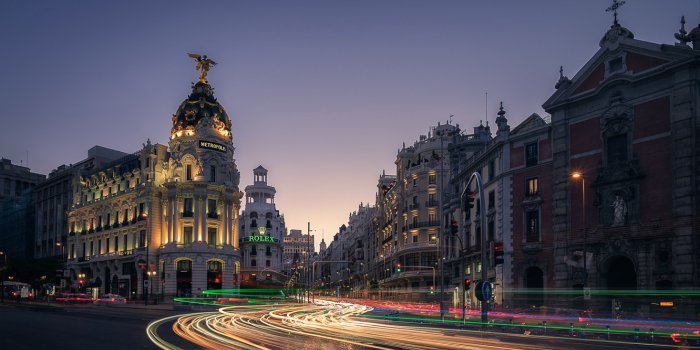 1332x850 Wallpaper night, the city, lights, Madrid images for desktop, section город  - download