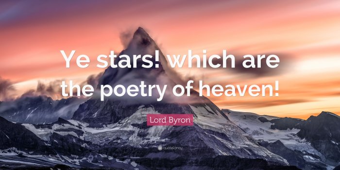 3840x2160 Lord Byron Quote: “Ye stars! which are the poetry of heaven!”