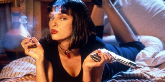 2048x1152 Mia Wallace, Uma Thurman, Pulp Fiction, Vintage Wallpaper, Poster •  Wallpaper For You
