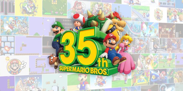 3840x2160 Super Mario Bros 35th Anniversary Artwork Wallpaper - Cat with Monocle