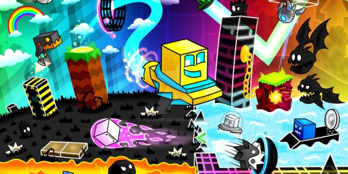 1039x769 Geometry Dash 3D World [Remake] by Piguilipe | Geometry dash wallpaper, Geometry  dash lite, Geometry