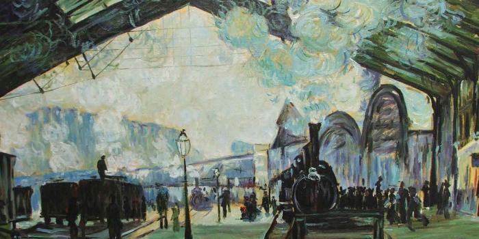 1920x1200 Painting Claude Monet - Station Desktop wallpapers 1366x768