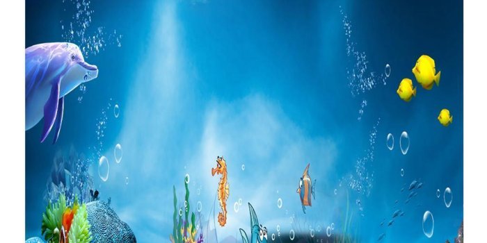 1024x1024 3D Aquarium Fancy Background Poster Fish Tank Wallpaper Sticker Underwater  Decor | eBay