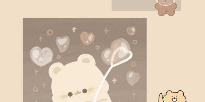 720x1527 Download Kawaii Bears Beige Aesthetic Wallpaper | Wallpapers.com