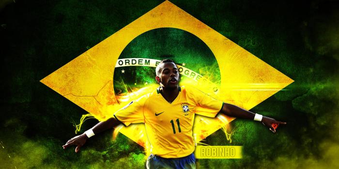 1920x1080 Download Bold Brazil Flag With Robinho Wallpaper | Wallpapers.com