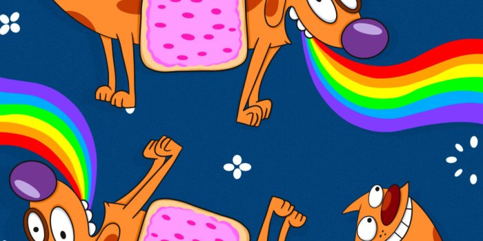 1183x2560 CatDog x Nyan Cat Wallpapers - Cartoon Mashup - Wallpapers Clan