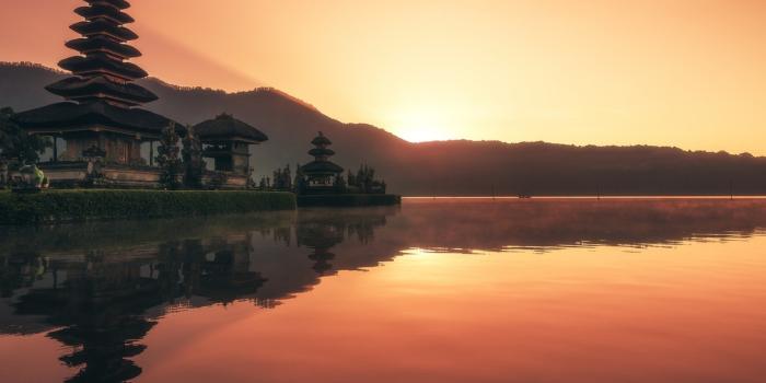 1332x850 Wallpaper river, sunset, Bali, Indonesia, Hanshan Ratan images for desktop,  section пейзажи - download