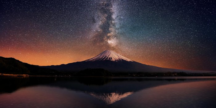 1920x1200 nature, Stars, Water, Mount Fuji, Milky Way, Japan Wallpapers HD / Desktop  and Mobile Backgrounds