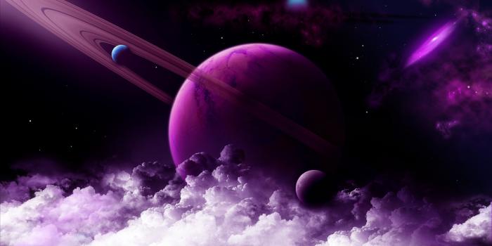 4480x2520 Purple Planet Wallpaper 4K, Saturn Rings, Nebula, Space, #6416
