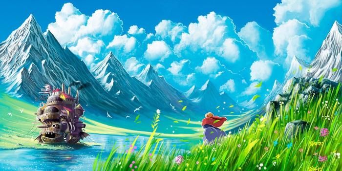 1920x1004 studio ghibli howls moving castle mountain #1080P #wallpaper #hdwallpaper  #desktop | Howls moving castle wallpaper, Howls moving castle, Anime scenery