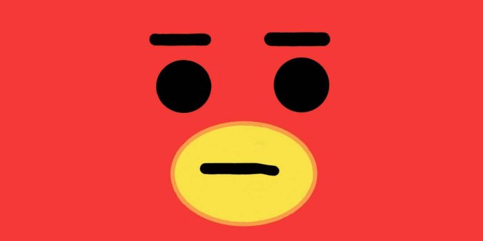 1080x1920 Download Bt21 Tata Red Face Wallpaper | Wallpapers.com