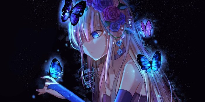 1920x1080 Download Cool Anime Girl With Butterflies Wallpaper | Wallpapers.com