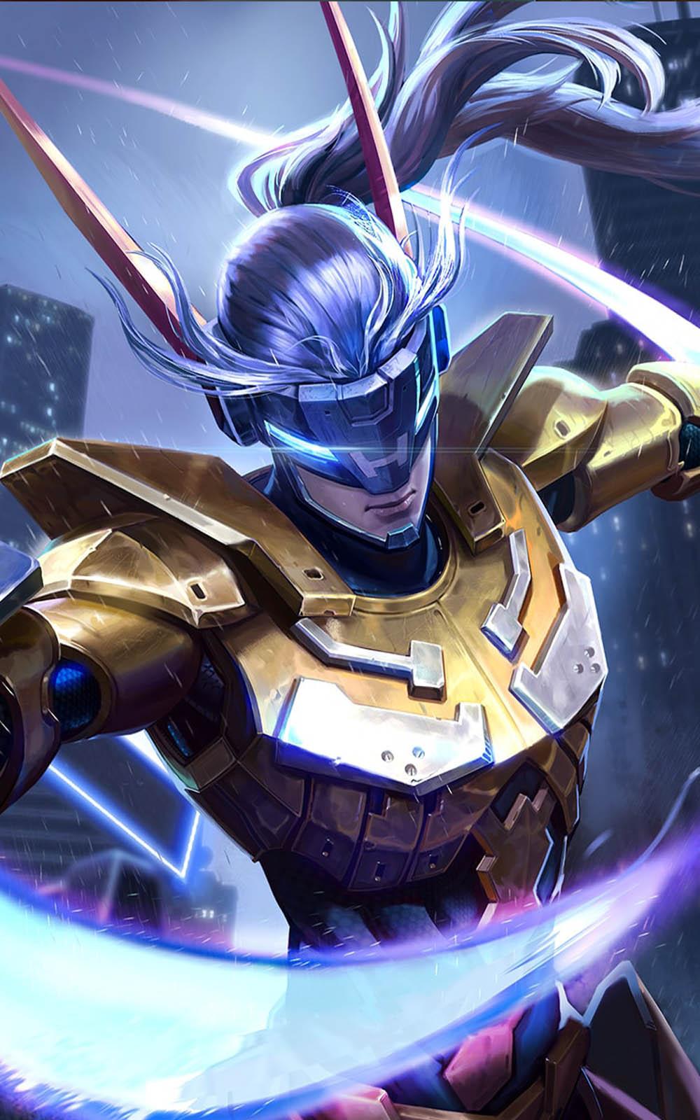 1000x1600 Golden Warrior Saber Mobile Legends 4K Ultra HD Mobile Wallpaper